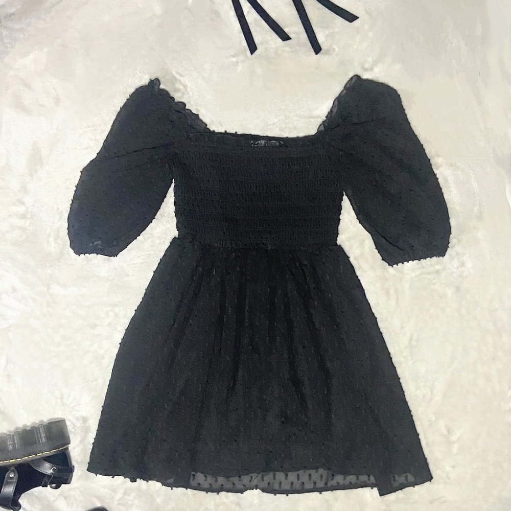 Mimi Chica Black Ruffled Mini Sun Dress
